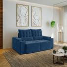 Sofá Retrátil Reclinável 3 Lugares 190cm Porta Copos e USB Embaúba Extra CabeCasa MadeiraOriginals