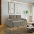 Sofá Retrátil Reclinável 3 Lugares 190cm Porta Copos e USB Embaúba Extra CabeCasa MadeiraOriginals