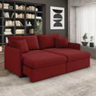 Sofá Retrátil Reclinável 3 Lugares 194cm Maili Veludo Vermelho K01 - D'Rossi Sofá Retrátil Reclinável 3 Lugares 194cm Maili Veludo Vermelho K01 - D'Rossi