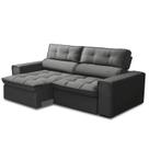 Sofá Retrátil Reclinável 3 Lugares 200cm Blanches F05 Veludo Grafite - Mpozenato