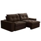 Sofá Retrátil Reclinável 3 Lugares 210cm Argon F05 Veludo Marrom - Mpozenato