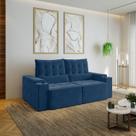 Sofá Retrátil Reclinável 3 Lugares 210cm Porta Copos e USB Embaúba Extra CabeCasa MadeiraOriginals