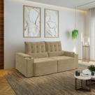 Sofá Retrátil Reclinável 3 Lugares 210cm Porta Copos e USB Embaúba Extra CabeCasa MadeiraOriginals