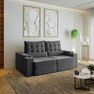 Sofá Retrátil Reclinável 3 Lugares 210cm Porta Copos e USB Embaúba Extra CabeCasa MadeiraOriginals