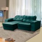 Sofá Retrátil Reclinável 3 Lugares 220 Cm Mola Bonnel Ravello Veludo Verde - SóSofá