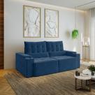 Sofá Retrátil Reclinável 3 Lugares 220cm Porta Copos e USB Embaúba Extra CabeCasa MadeiraOriginals