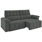 Sofá Retrátil/Reclinável 3 Lugares 2,20m Cinza Luizzi