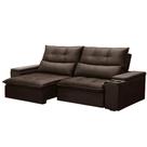 Sofá Retrátil Reclinável 3 Lugares 230cm Moritz F05 Veludo Marrom - Mpozenato