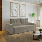 Sofá Retrátil Reclinável 3 Lugares 230cm Porta Copos e USB Embaúba Extra CabeCasa MadeiraOriginals