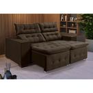 Sofá Retrátil Reclinável 3 Lugares Pillow Veludo 1,90m Conforto e Estilo - Café Veludo Sofá Retrátil Reclinável 3 Lugares Pillow Veludo 1,90m Conforto e Estilo - Café Veludo
