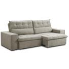 Sofá Retrátil Reclinável 3 Lugares Sala de Estar 200cm Neruda F04 Linho Bege Escuro - Lyam Decor Sofá Retrátil Reclinável 3 Lugares Sala de Estar 200cm Neruda F04 Linho Bege Escuro - Lyam Decor