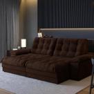 Sofá Retrátil Reclinável 3 Lugares Suede 2,10m Houston Sofá Retrátil Reclinável 3 Lugares Suede 2,10m Houston