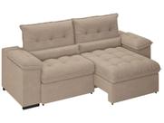 Sofá Retrátil Reclinável 3 Lugares Suede Veludo