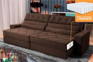 Sofá Retrátil Reclinável 3,00m Albany Suede Velut Marrom Molas Ensacadas - King House
