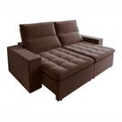 Sofá Retrátil Reclinável 3050 Bahamas 2.50m Veludo Marrom MamFlex
