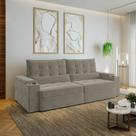 Sofá Retrátil Reclinável 4 Lugares 260cm Porta Copos e USB Embaúba Extra CabeCasa MadeiraOriginals Cinza Claro Fosco Sofá Retrátil Reclinável 4 Lugares 260cm Porta Copos e USB Embaúba Extra CabeCasa MadeiraOriginals Cinza Claro Fosco