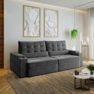 Sofá Retrátil Reclinável 4 Lugares 260cm Porta Copos e USB Embaúba Extra CabeCasa MadeiraOriginals Cinza Diamante Sofá Retrátil Reclinável 4 Lugares 260cm Porta Copos e USB Embaúba Extra CabeCasa MadeiraOriginals Cinza Diamante