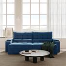 Sofá Retrátil Reclinável 4 Lugares 280cm Porta Copos e USB Embaúba Extra CabeCasa MadeiraOriginals Azul Diamante Sofá Retrátil Reclinável 4 Lugares 280cm Porta Copos e USB Embaúba Extra CabeCasa MadeiraOriginals Azul Diamante