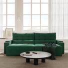 Sofá Retrátil Reclinável 4 Lugares 300cm Porta Copos e USB Embaúba Extra CabeCasa MadeiraOriginals Verde Diamante