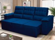 Sofá Retrátil Reclinável 4 lugares com molas 2,30m Quantum Suede Velut Azul - King House