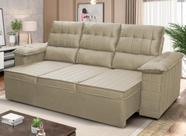 Sofá Retrátil Reclinável 4 lugares com molas 2,30m Quantum Suede Velut Bege - King House