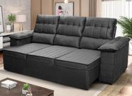 Sofá Retrátil Reclinável 4 lugares com molas 2,30m Quantum Suede Velut Cinza - King House