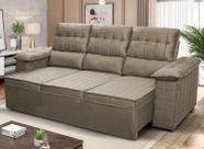 Sofá Retrátil Reclinável 4 lugares com molas 2,30m Quantum Suede Velut Tabaco - King House