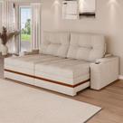 Sofá Retrátil Reclinável 4 Lugares Mônaco 1,96m Veludo Creme
