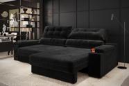 Sofá Retrátil Reclinável 4 Lugares Portacopos Molas Ensacadas Suede 2,30m Serena