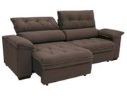 Sofá Retrátil Reclinável 4 Lugares Suede Hannover