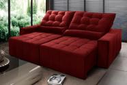 Sofá Retrátil Reclinável Alaska 3,00m Suede Velut Vermelho Molas no Assento - King House Sofá Retrátil Reclinável Alaska 3,00m Suede Velut Vermelho Molas no Assento - King House