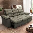 Sofá Retrátil Reclinável Atenas 2,30m Suede Velut Tabaco c/ Molas no Assento - King House
