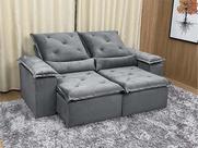 Sofá Retrátil Reclinável Athenas 2.30 metros Cinza Athenas