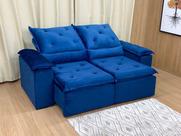 Sofá Retrátil Reclinável Athenas 2m Azul Sofá Retrátil Reclinável Athenas 2m Azul