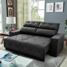Sofá Retrátil/Reclinável Belga 2,00m Suede Velut Cinza c/ Molas no Assento Sofá Retrátil/Reclinável Belga 2,00m Suede Velut Cinza c/ Molas no Assento