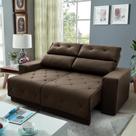 Sofá Retrátil/Reclinável Belga 2,00m Suede Velut Marrom c/ Molas no Assento Sofá Retrátil/Reclinável Belga 2,00m Suede Velut Marrom c/ Molas no Assento