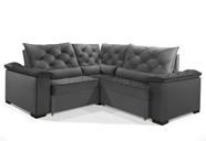 Sofá Retrátil Reclinável BERLIM DE CANTO 2.50 x 2.50 ESTILO ESTOFADOS - França Velusoft COR "CINZA" Sofá Retrátil Reclinável BERLIM DE CANTO 2.50 x 2.50 ESTILO ESTOFADOS - França Velusoft COR "CINZA"