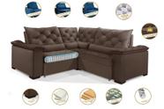 Sofá Retrátil Reclinável BERLIM DE CANTO 2.70 x 2.70 ESTILO ESTOFADOS - França Velusoft COR "MARROM" Sofá Retrátil Reclinável BERLIM DE CANTO 2.70 x 2.70 ESTILO ESTOFADOS - França Velusoft COR "MARROM"