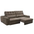 Sofá Retrátil Reclinável Cactus 3 Lugares Veludo Cinza 232cm Megasul