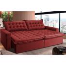 Sofá Retrátil Reclinável e Cama 2,35m Cama inBox Flex Suede Velusoft Vermelho
