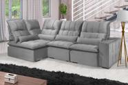 Sofá Retrátil Reclinável ELLOA DE CANTO COM CHAISE 3.05 x 1.80m ESTILO ESTOFADOS - Inca Velusoft COR "PRATA"