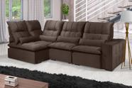 Sofá Retrátil Reclinável ELLOA DE CANTO COM CHAISE 3.25 x 1.80m ESTILO ESTOFADOS - Inca Velusoft COR "MARROM"