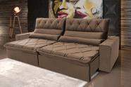 Sofá Retrátil/Reclinável França 2,10m Suede Velut Bege c/ Molas no Assento - King House