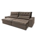 Sofá Retrátil/Reclinável França 2,10m Suede Velut Tabaco c/ Molas no Assento - King House