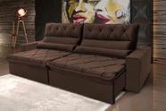 Sofá Retrátil/Reclinável França 2,30m Suede Velut Marrom c/ Molas no Assento - King House