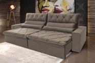 Sofá Retrátil/Reclinável França 2,30m Suede Velut Tabaco c/ Molas no Assento - King House