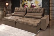 Sofá Retrátil/Reclinável França 2,50m Suede Velut Bege c/ Molas no Assento - King House Sofá Retrátil/Reclinável França 2,50m Suede Velut Bege c/ Molas no Assento - King House