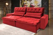Sofá Retrátil/Reclinável França 3,00m Suede Velut Vermelho c/ Molas no Assento - King House Sofá Retrátil/Reclinável França 3,00m Suede Velut Vermelho c/ Molas no Assento - King House