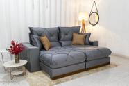 Sofá Retrátil Reclinável Gran Bello 2.30m Veludo Cinza 20 - Molas Ensacadas Pocket
