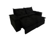 Sofá Retrátil Reclinável Grécia 2 Módulos 200cm K52 Plus Preto - Kasacomigo